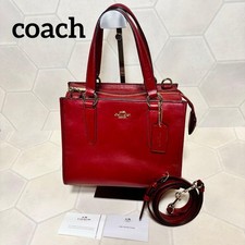 COACH Mini Crosby Red Leather