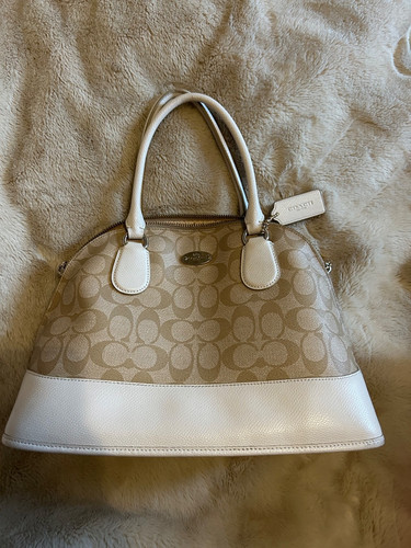 Monogram cream coach handbag - monogram,