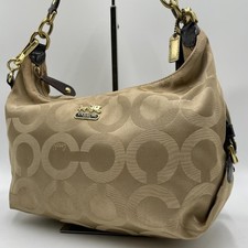 Coach Beige Nylon Signature
