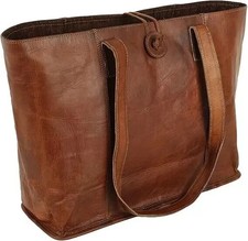 Genuine Brown Leather Tote